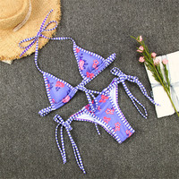 Micro maillot de bain bikini écologique pour femmes Mini modèles sexy avec motifs cachemire et vichy Mini Micro Bikinis