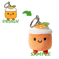 Porte-clés en peluche personnalisé avec design brodé, peluche super douce, doublure en nylon maillé