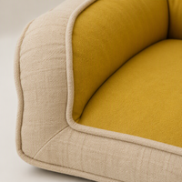 YAOYUE Lit Orthopédique pour Chien avec Coussin de Soutien, Canapé pour Animaux de Compagnie pour un Sommeil Profond, Cadre en Polyester avec Parois Hautes pour Chiens de Taille Moyenne à Grande
