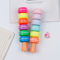 Forma de oso lindo 6 colores combinación marcador resaltador pluma de color de agua para los niños