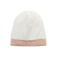 Bonnets en velours doublés, personnalisés et brodés, bonnet de ski thermique en tricot côtelé rose clair pour femmes, par temps froid