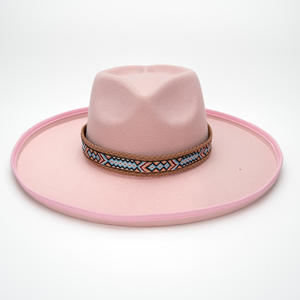 Chapeau à large bord en <span class=keywords><strong>feutre</strong></span> de laine synthétique élégant et simple de style euro-américain tendance pour femmes et hommes, chapeau de jazz classique pour les fêtes en plein air - Product Image 2