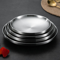 Zhenneng haute qualité 201 acier inoxydable argent or chargeur assiettes barbecue plateau plats et assiette assiette ronde pour la cuisine