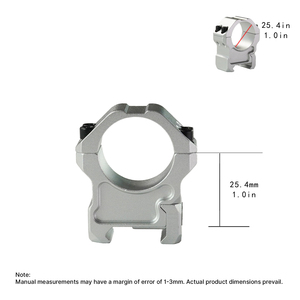 Anillas para mira telescópica BANGBANG de 20 mm, altura central de 1.0 pulgadas, impermeables, a prueba de golpes, para deportes al aire libre (doble fila de tornillos plateados) - Product Image 6