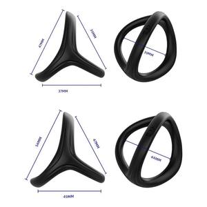 Silikon Penis yüzük erkekler için 3 in 1 Ultra yumuşak sıkı horoz halka Penis büyütücüler seks oyuncak erkekler için - Product Image 3