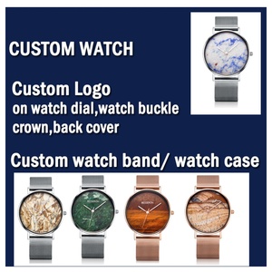 Reloj Original Ecológico de Cuarzo y Acero Inoxidable de 18 mm con Esfera de Piedra Natural Turquesa Yellowstone, Pantalla Plateada Importada - Product Image 2
