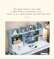 Ensemble Bureau Enfant Relevable en Bois Massif Simple avec Étagère et Chaise, Idéal pour Chambre et Étude