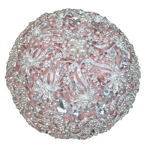 Bouquet de mariée personnalisé de luxe avec cristaux scintillants, bouquet de fleurs à tenir à la main pour la mariée, mariage - Product Image 6