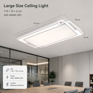 Lámpara de techo LED moderna de acrílico y hierro, regulable con control remoto, tricolor, de montaje en superficie, para sala de estar, dormitorio, oficina. - Product Image 3