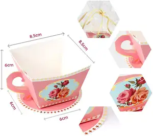 Tea Party Birthday & Baby Shower Favor Box Cute Tea Candy Boxes for Tea Time Party and Wedding