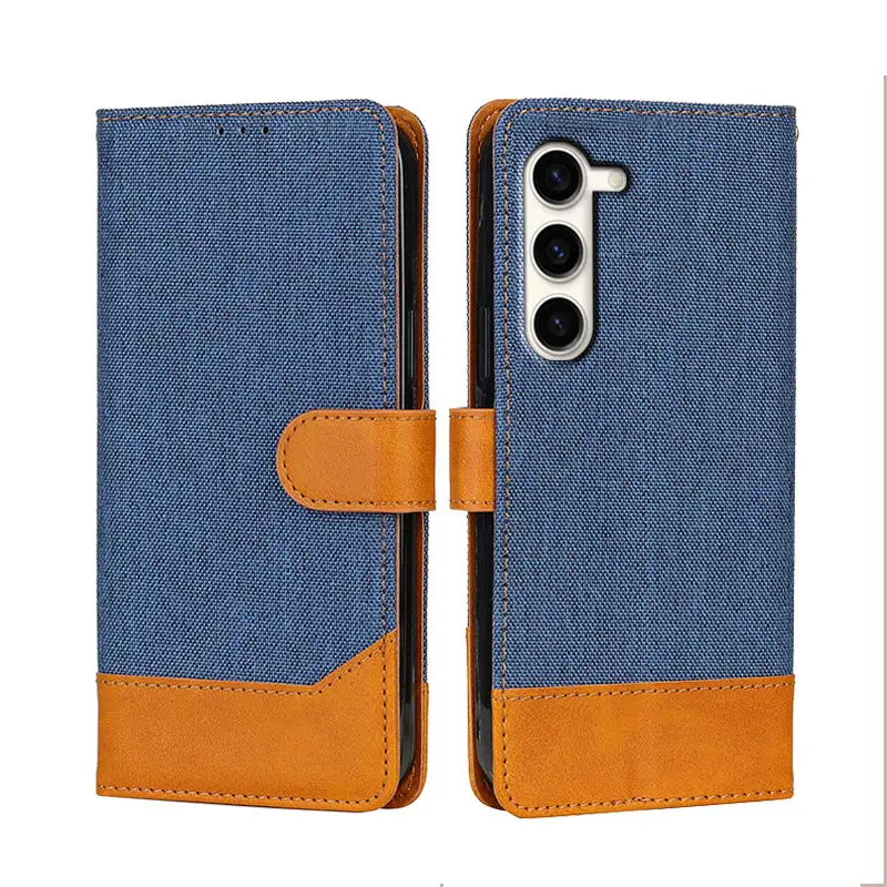 Luxury Canvas Leather Case Flip Wallet Phone Case For Samsung Galaxy S23 S22 S21 FE S20 S10 5G S8 S9 Plus Note10 Note20 Ultra