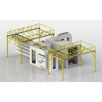 Ligne de revêtement électrostatique manuelle Changhe de 12 mètres de long pour profilés en aluminium, machine de revêtement métallique avec four de cuisson et cabine