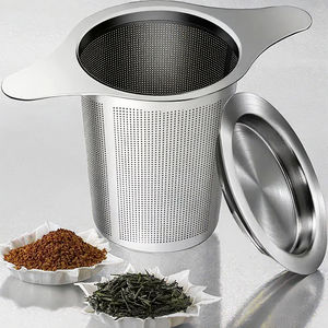 Portable 304 Grade Food-Grade <b>Stainless</b> <b>Steel</b> Tea Infuser with Eco-Friendly Lid Fits Mugs Cups <b>Teapots</b> - Product Image 3
