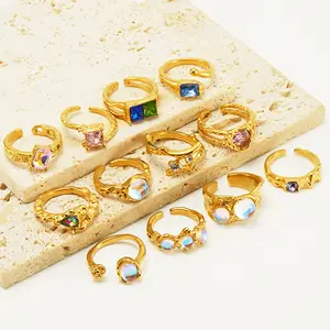 Irrégulier argent beaux accessoires femmes mode bijoux doigts luxe anneaux classique plaqué or 18k sculptural pour les femmes