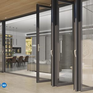 Porte extérieure pliante haut de gamme en aluminium avec double vitrage trempé, résistante aux intempéries, insonorisée, longue durée de vie pour - Product Image 1