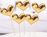 50PCS Shiny Gold Silber Fünf-Punkt-Stern und Herz Cake Topper Set Elegante Kronen dekorationen für Geburtstag Hochzeits feier Dessert