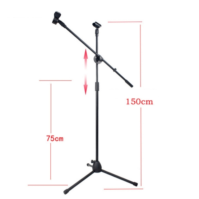 Newly Released ML03 Live Microphone Lift Stand Metal Floor Microphone Stand with Vertical Tripod for Stage Performance