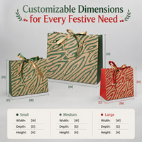 Sac cadeau biodégradable vert personnalisable, sac cadeau artisanal, sac à main rouge, ruban, emballage d'anniversaire, sac en papier, bonbons, Happy Times