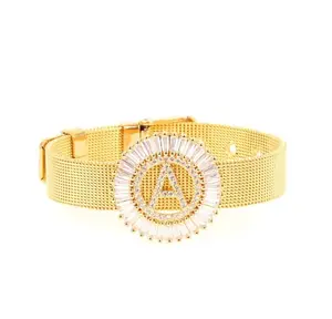 Wholesale bling letter bracelets 26 alphabet letter bracelet jewelry