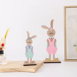 Ornements de lapin de Pâques en bois en gros, lapin peint, ornement de bureau - Product Image 2