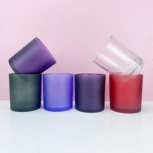 Frosted Black Purple Red Transparent and White Glass Candle Jar 8oz Candle Jar with Lids - Product Image 6