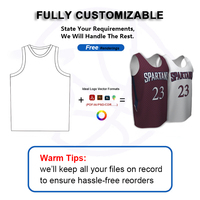 Maillots de basketball sublimés réversibles et respirants, logo personnalisé, maille performante 180 GSM, séchage rapide, maillot double face pour l'université