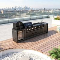 Évier de cuisine extérieur en acier inoxydable anti-corrosion, composant de lavage intégré, accessoire modulaire pour station de cuisson BBQ de jardin