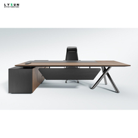Bureau de direction modulaire en forme de L, de luxe, moderne, ergonomique, convertible, écologique, durable, en MFC et MDF, résistant à l'eau, pour PDG