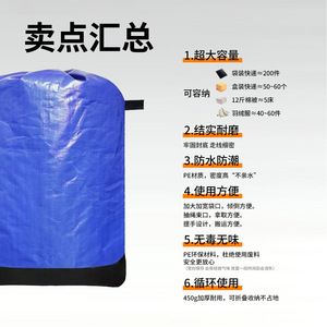 กระเป๋าขนส่ง Xin Huili Express Transit ขนาด 100 กก. วัสดุ PE กันน้ำ สำหรับการขนย้ายและจัดเก็บ สีฟ้า เงิน ชมพู เหลือง - Product Image 5