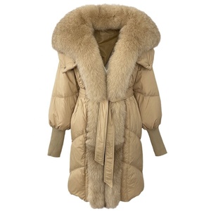 Nouvelle veste <span class=keywords><strong>longue</strong></span> en duvet pour femme automne-hiver 2025 avec col en fourrure de renard - Product Image 5
