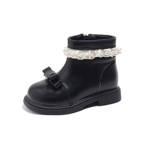 Botas Cortas de Invierno para Niñas, Estilo Británico, Botas Martin con Cordones de Perlas, Estilo Lolita, Forradas de Piel - Product Image 6