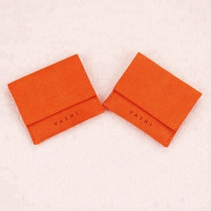 Pochette à bijoux en microfibre de luxe sur mesure avec logo, sac d'emballage pour bijoux en faux daim, pochette cadeau pour boucles d'oreilles - Product Image 5