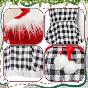 YUIQPKJX Disfraz de elfo para adulto, traje navideño, vestido a cuadros con capa, peluca, guantes, medias rojas - Product Image 6