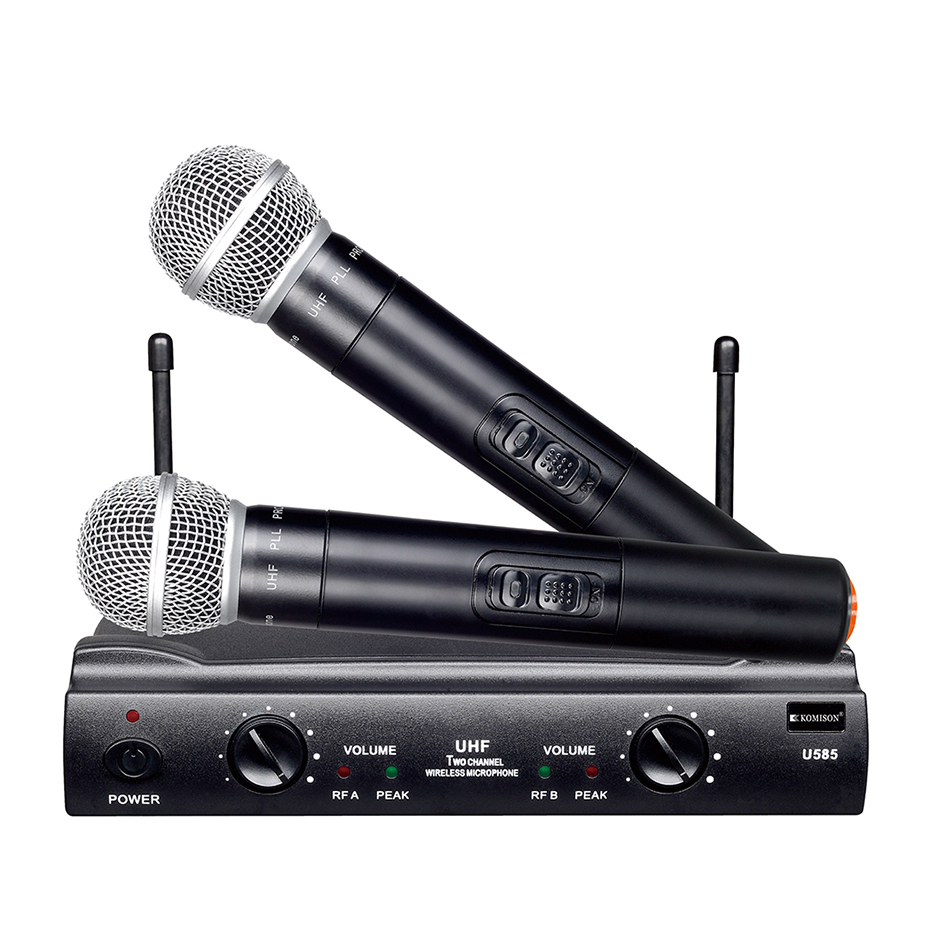 U-585 Wireless Handheld Microphone System - 2 Channels Cordless