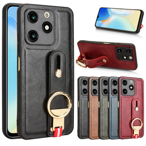 <span class=keywords><strong>Coque</strong></span> multifonctionnelle en cuir PU avec dragonne Housse de protection arrière en cuir pour téléphone ITEL <span class=keywords><strong>A70</strong></span> - Product Image 2