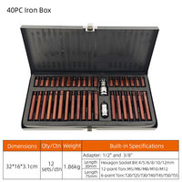 Jeu de 40 embouts Torx, jeu d'embouts multi-tailles avec étui de rangement, kit d'outils professionnels assortis
