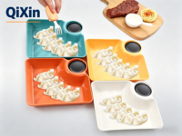 Assiette carrée en PP pour raviolis, plat à vinaigre pour sushi, résistant au micro-ondes, réutilisable, plateau à trempette empilable, vaisselle OEM