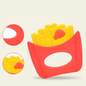 Juguete de dentición con forma de freír francés de silicona de venta al por mayor, juguete mordedor sensorial <span class=keywords><strong>para</strong></span> bebé, goma de mascar de silicona de grado alimenticio - Product Image 3