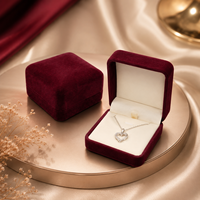 Boîte de rangement pour bijoux en papier rigide en velours écologique de luxe personnalisée pour l'emballage de bijoux