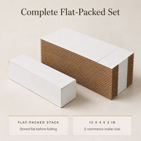 Boîte d'expédition en carton ondulé blanc pour e-commerce, pliable et à plat pour la distribution au détail