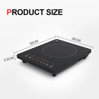Table de cuisson à induction portable 2000W à brûleur unique avec menu de cuisson multifonction