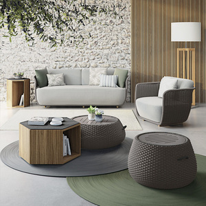 Moderno semplice Set di mobili da esterno giardino Patio <span class=keywords><strong>balcone</strong></span> impermeabile in alluminio Rattan divano componibile - Product Image 2
