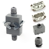 BYLJQ Industrieller Hochleistungssteckverbinder Power HE 10-polig 12-polig Aluminiumgehäuse PCB IP65 Roboter-Mechanik Schienenverkehrskabel