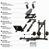 Machine de musculation multifonctionnelle 45-en-1 professionnelle pour squats et press à jambes, en acier, équipement de gym à domicile tout-en-un, rack de musculation