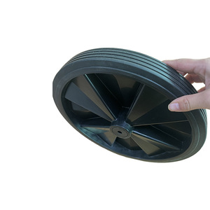 Rueda de Poliuretano para Carrito, Negra, de 12 Pulgadas, Silenciosa, Resistente al Desgaste, con Núcleo Negro - Product Image 3