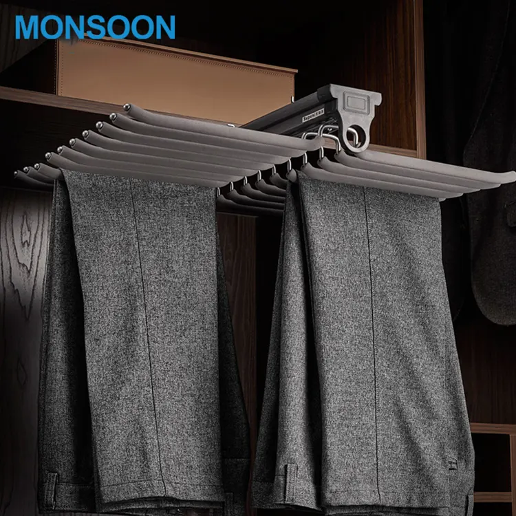 מונסון אביזרי ארון ארון קולבי מכנסיים מכנסיים מתלה רך קרוב קולבי מכנסיים