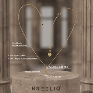 Collier pendentif plume en or 14 carats avec perle, inspiré de la nature, chaîne minimaliste en or, bijoux pour femmes, fournisseur OEM - Product Image 2