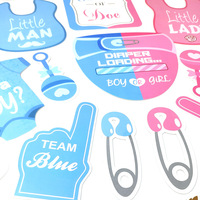 Accessoires photo réutilisables les plus vendus pour révélation du sexe (fille ou garçon) pour fête prénatale et décoration de fête du Nouvel An