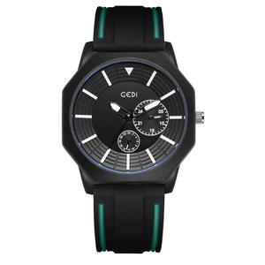 Montre Homme Octogonale Haut de Gamme Étanche Lumineuse Bracelet Silicone Quartz Offre Spéciale Vacances - Product Image 3