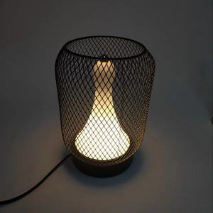 BIFANG Modern Style Iron Mesh Switch Control <strong>Lamp</strong> Cordless Bedside Dining Cafe Bar Industry Style <strong>Desk</strong> Lighting - Product Image 1